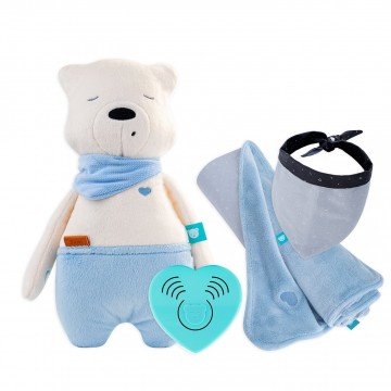 AKČNÍ SET SAM - Senzor spánku + deka UNI blue + nákrčník AKČNÍ SET SAM - Senzor spánku + deka UNI blue + nákrčník